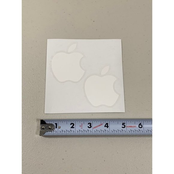 2 New White Genuine Apple Stickers Decals iPhone iPod iPad - Picture 1 of 1